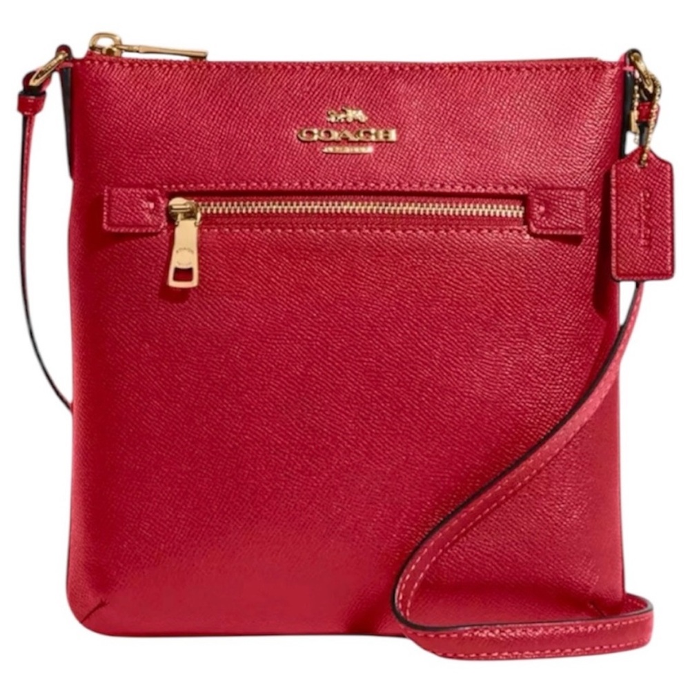 Coach NWT 1941 Red Crossgrain Leather Mini Rowan File Crossbody